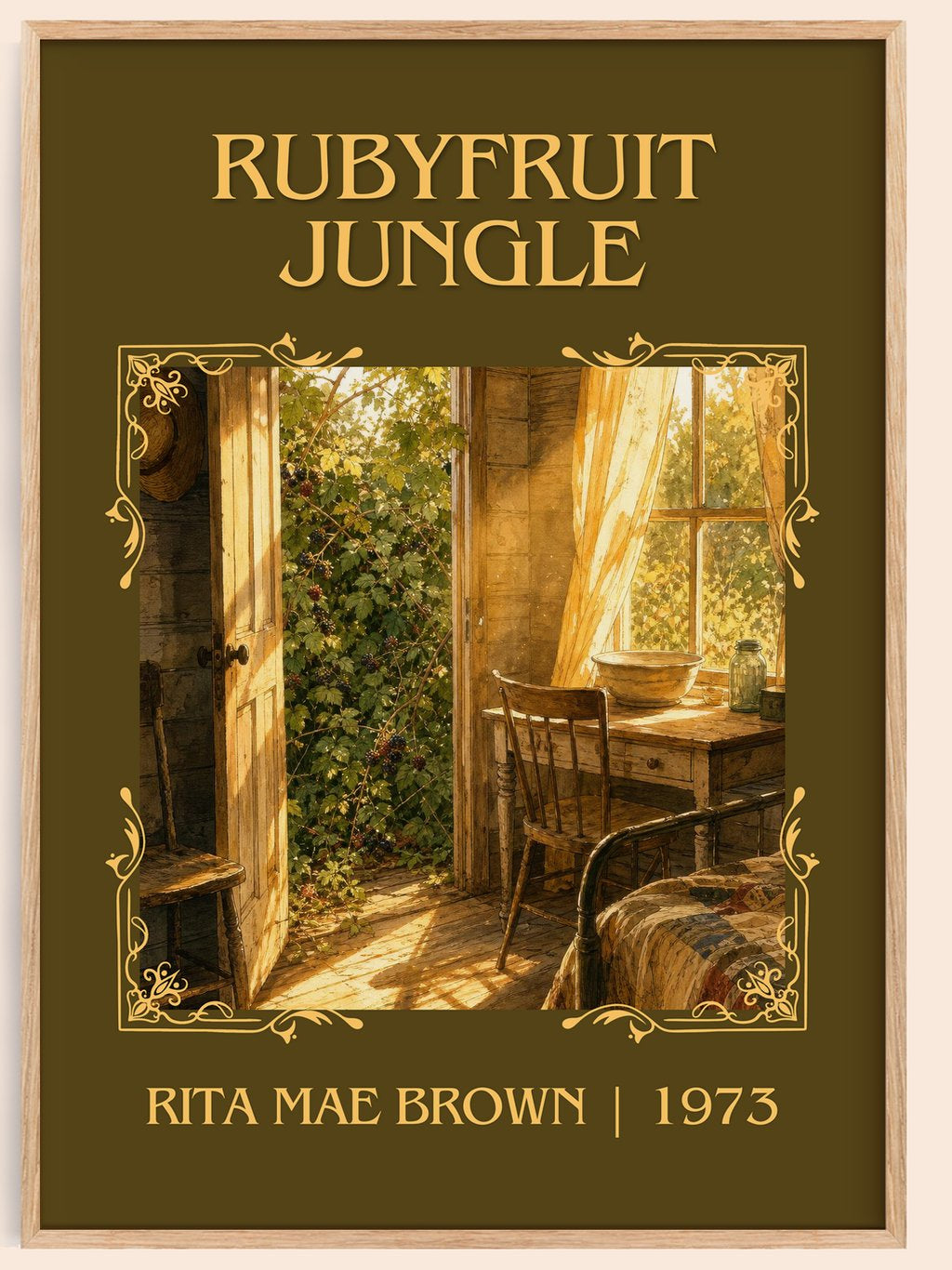 Rubyfruit Jungle Classic Book Art Print by Rita Mae Brown – book poster