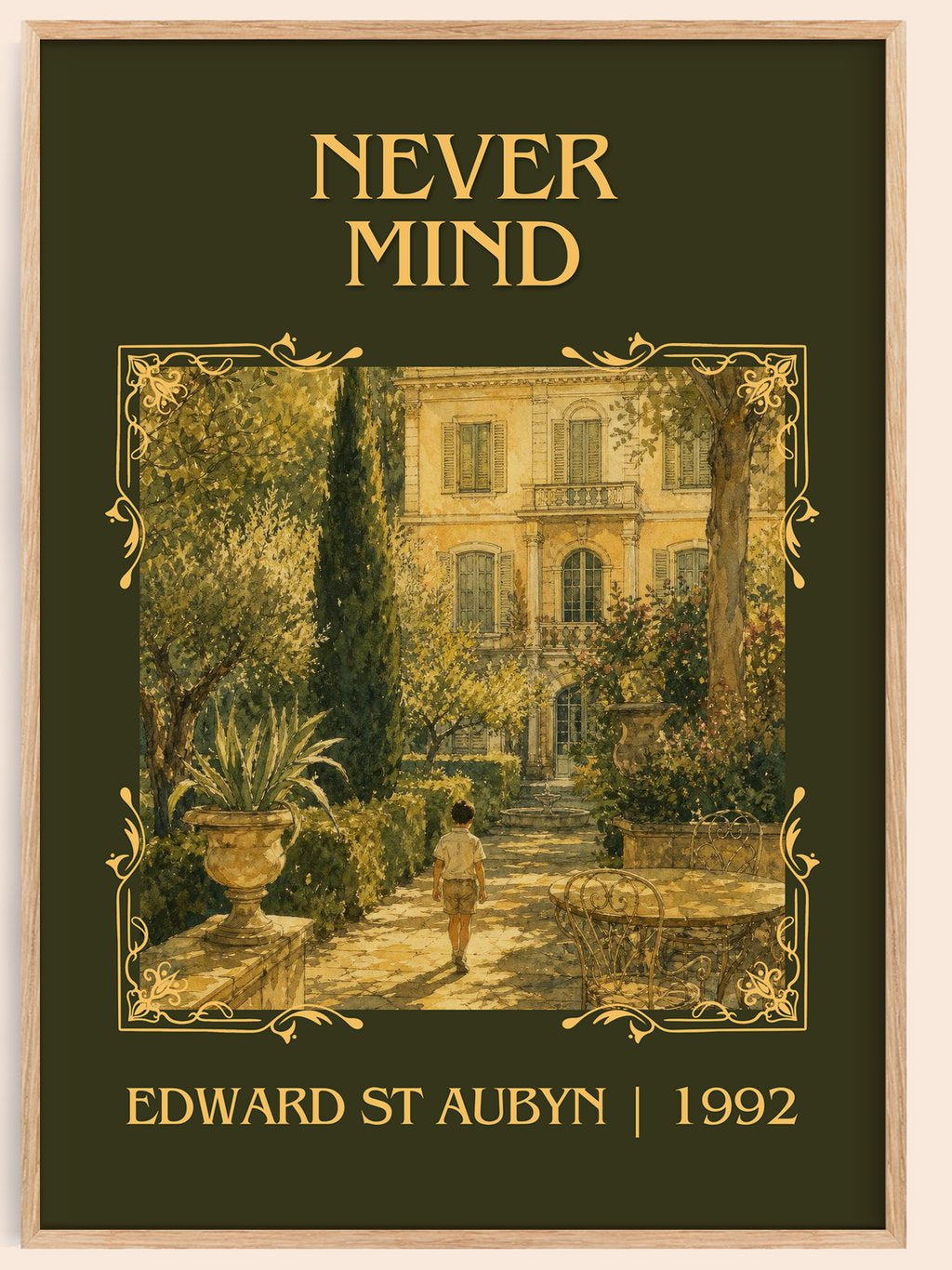 Never Mind Classic Book Art Print by Edward St Aubyn – book poster