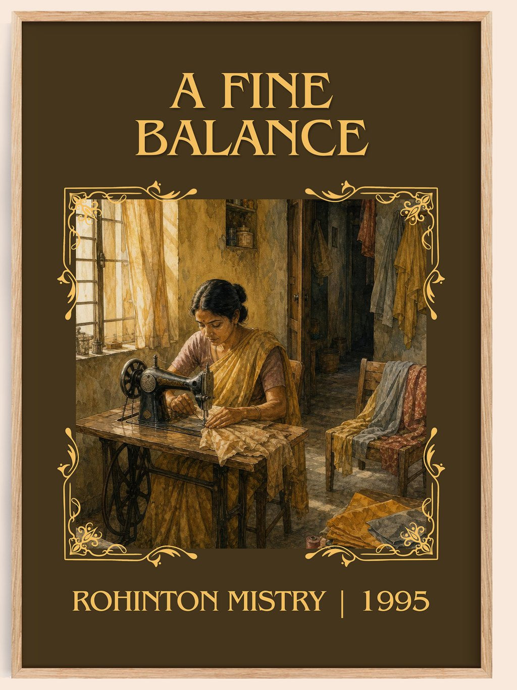 A Fine Balance Classic Book Art Print by Rohinton Mistry – book poster