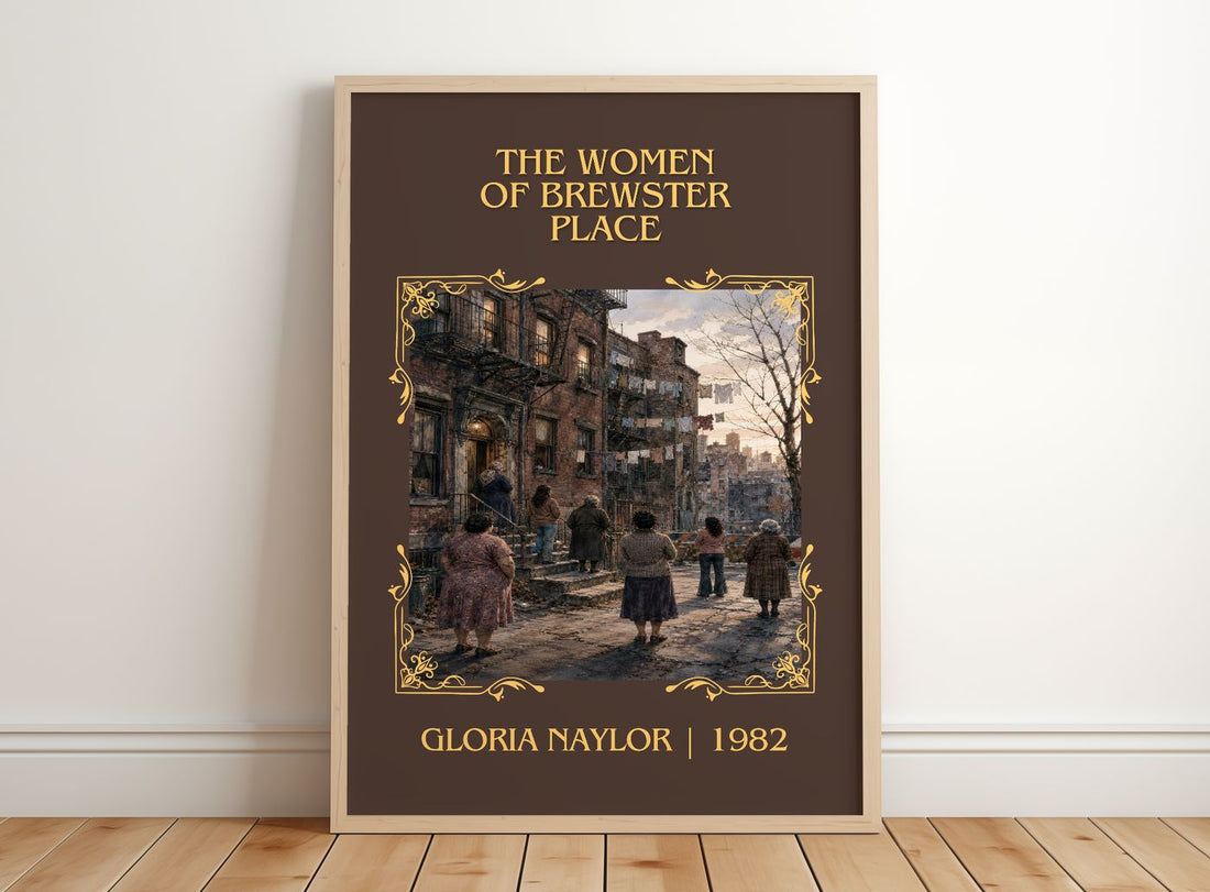 The Women of Brewster Place Classic Book Art Print by Gloria Naylor – framed print leaning on a wooden floor