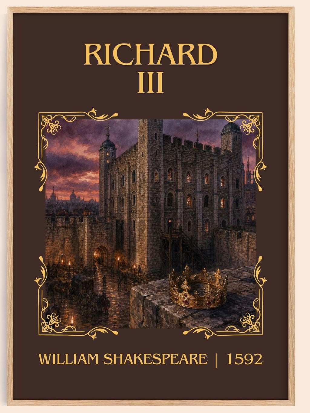 Richard III Classic Book Art Print by William Shakespeare – book poster