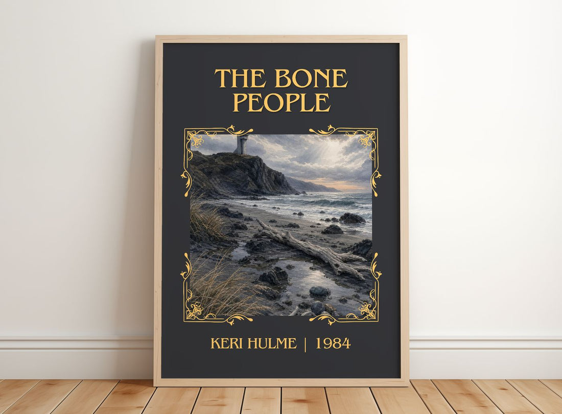 The Bone People Classic Book Art Print by Keri Hulme – framed print leaning on a wooden floor