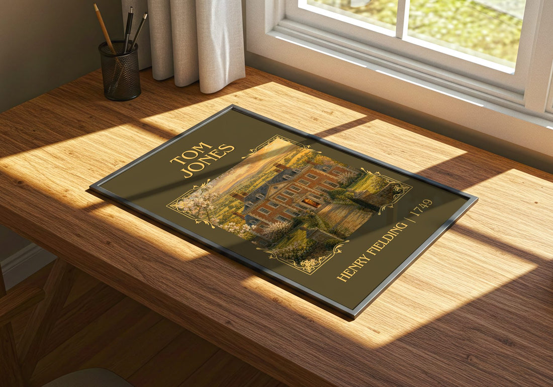 Tom Jones Classic Book Art Print by Henry Fielding – print on a sunlit desk