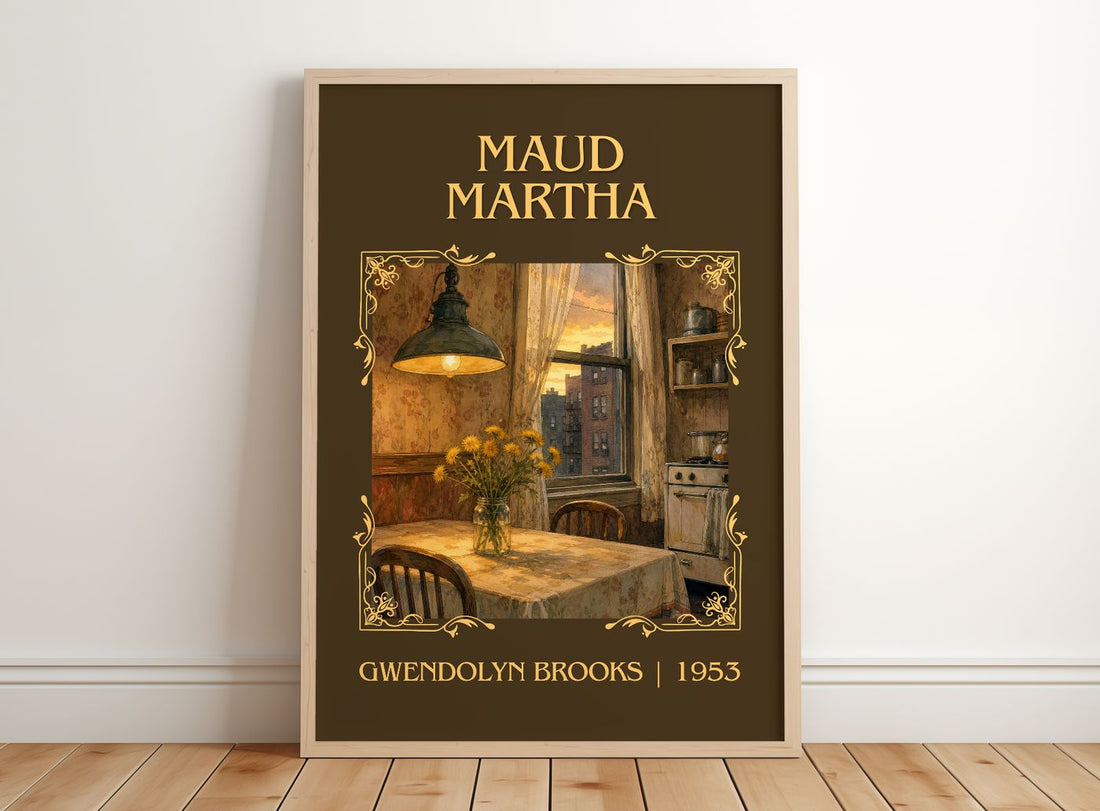 Maud Martha Classic Book Art Print by Gwendolyn Brooks – framed print leaning on a wooden floor