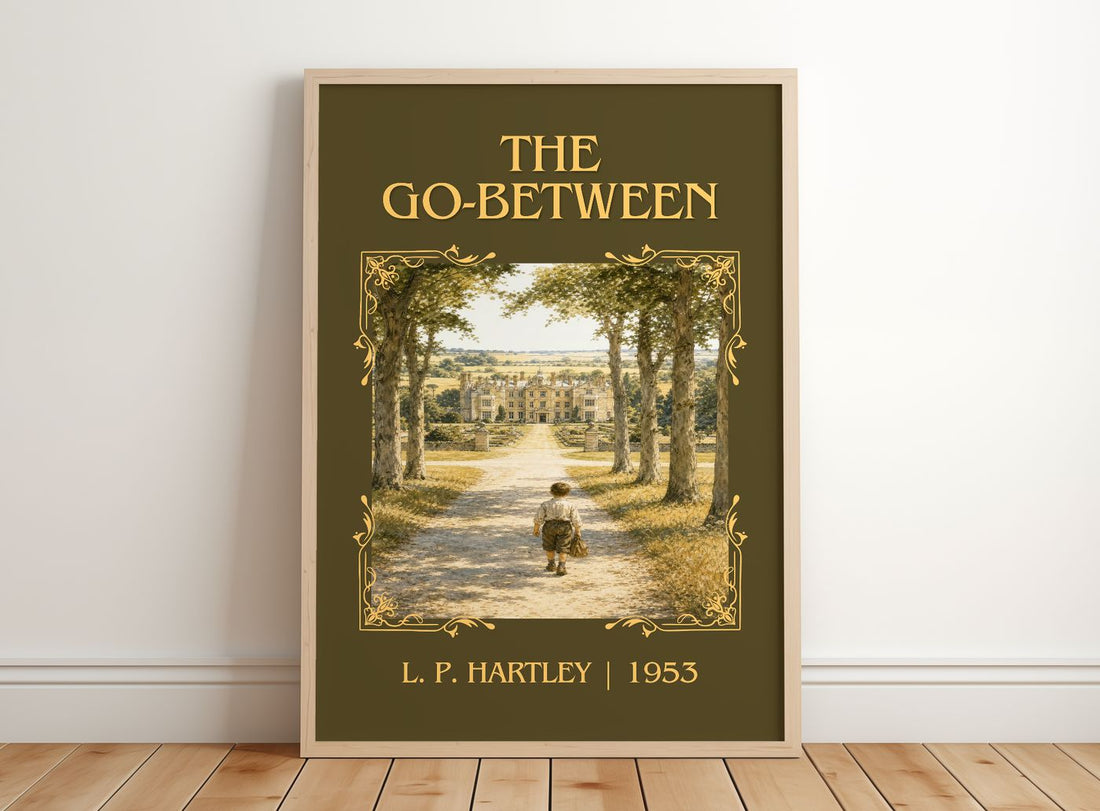 The Go-Between Classic Book Art Print by L. P. Hartley – framed print leaning on a wooden floor