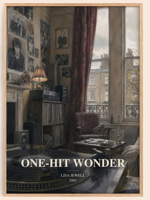 One-Hit Wonder watercolour book poster by Lisa Jewell – framed literary art print