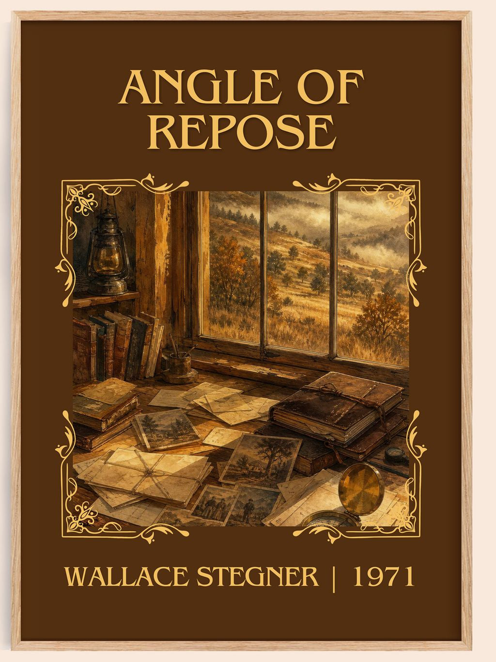 Angle of Repose Classic Book Art Print by Wallace Stegner – book poster