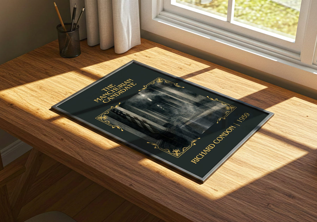The Manchurian Candidate Classic Book Art Print by Richard Condon – print on a sunlit desk