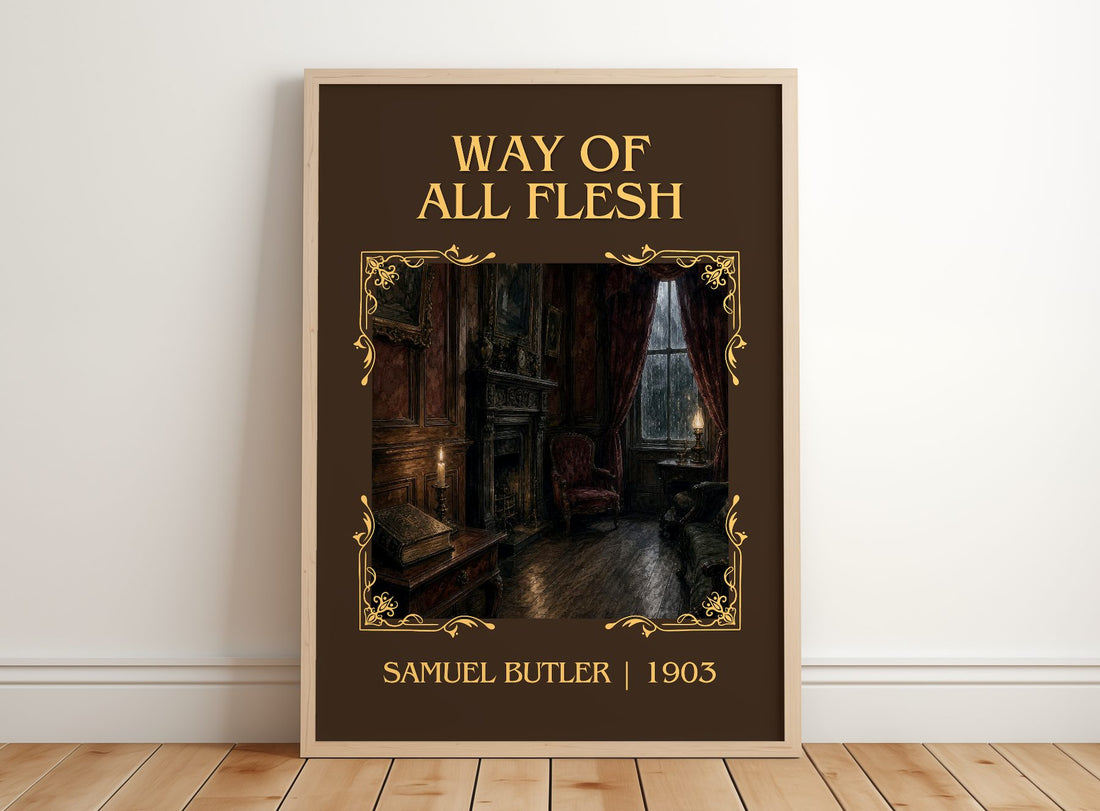Way of All Flesh Classic Book Art Print by Samuel Butler – framed print leaning on a wooden floor