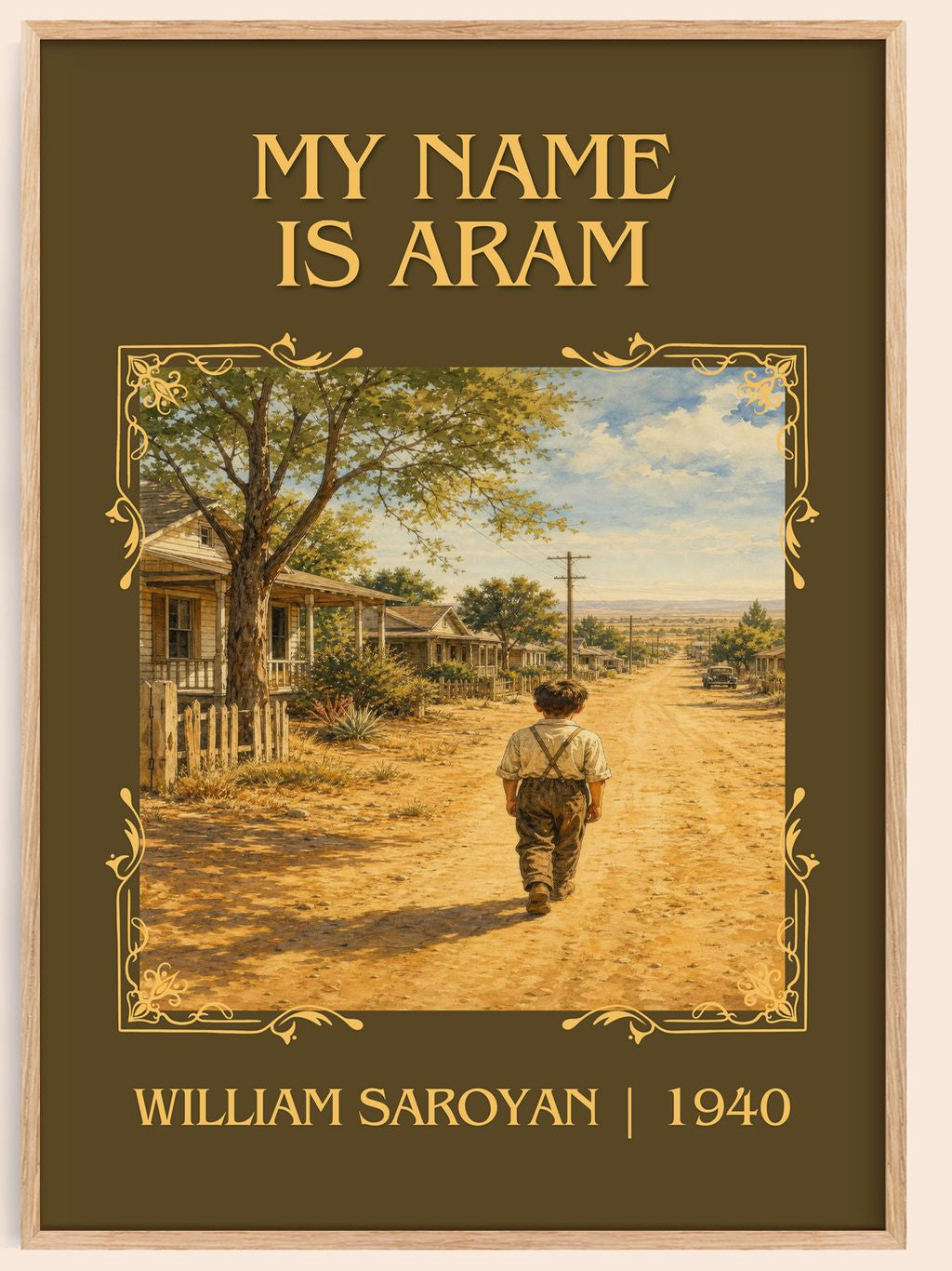 My Name Is Aram Classic Book Art Print by William Saroyan – book poster