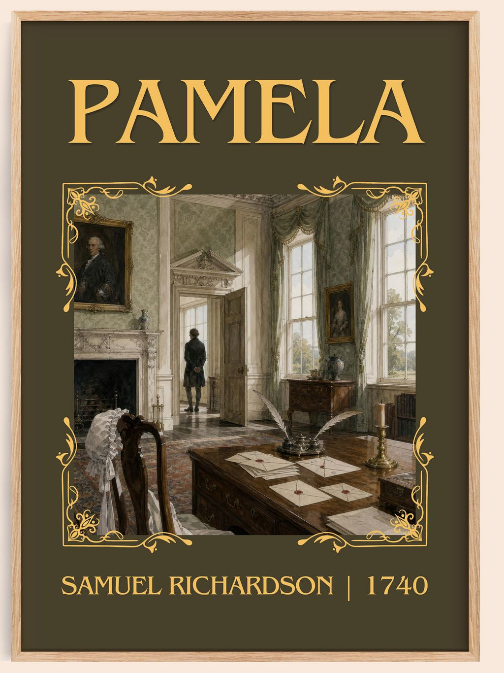 Pamela Classic Book Art Print by Samuel Richardson – book poster