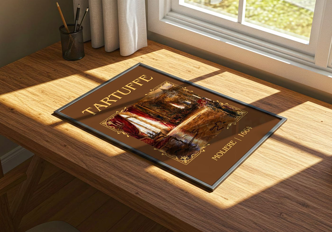 Tartuffe Classic Book Art Print by Molière – print on a sunlit desk