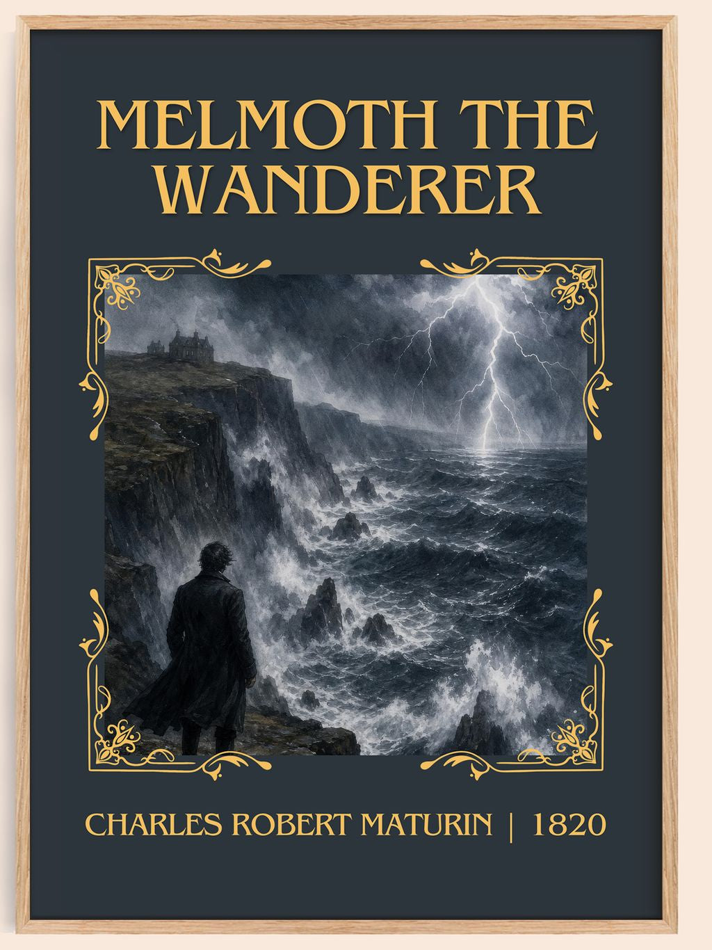 Melmoth the Wanderer Classic Book Art Print by Charles Robert Maturin – book poster