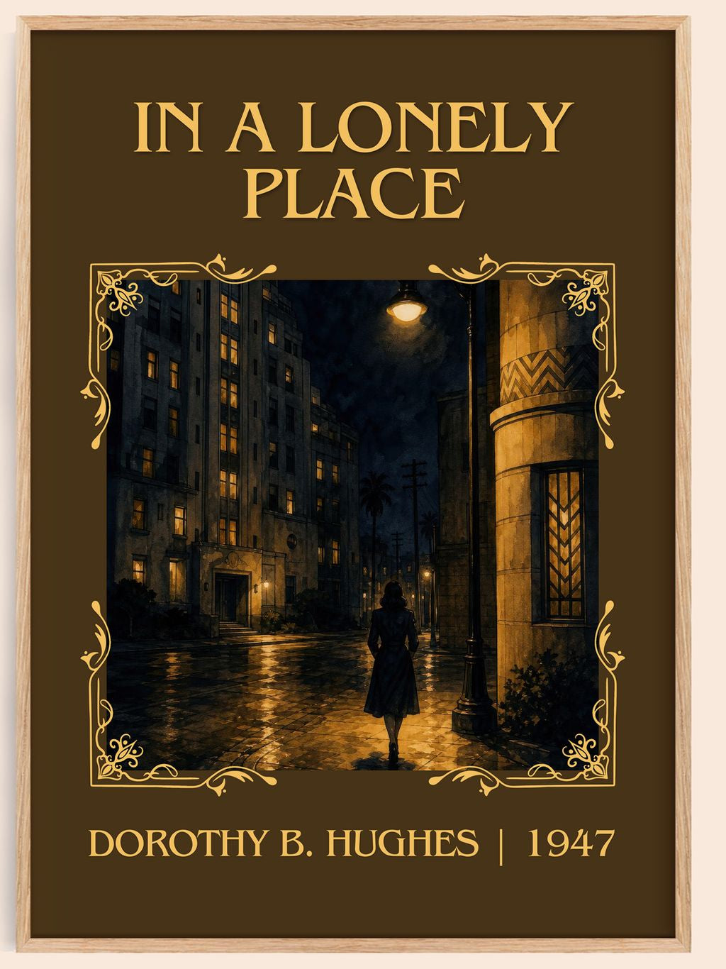 In A Lonely Place Classic Book Art Print by Dorothy B. Hughes – book poster