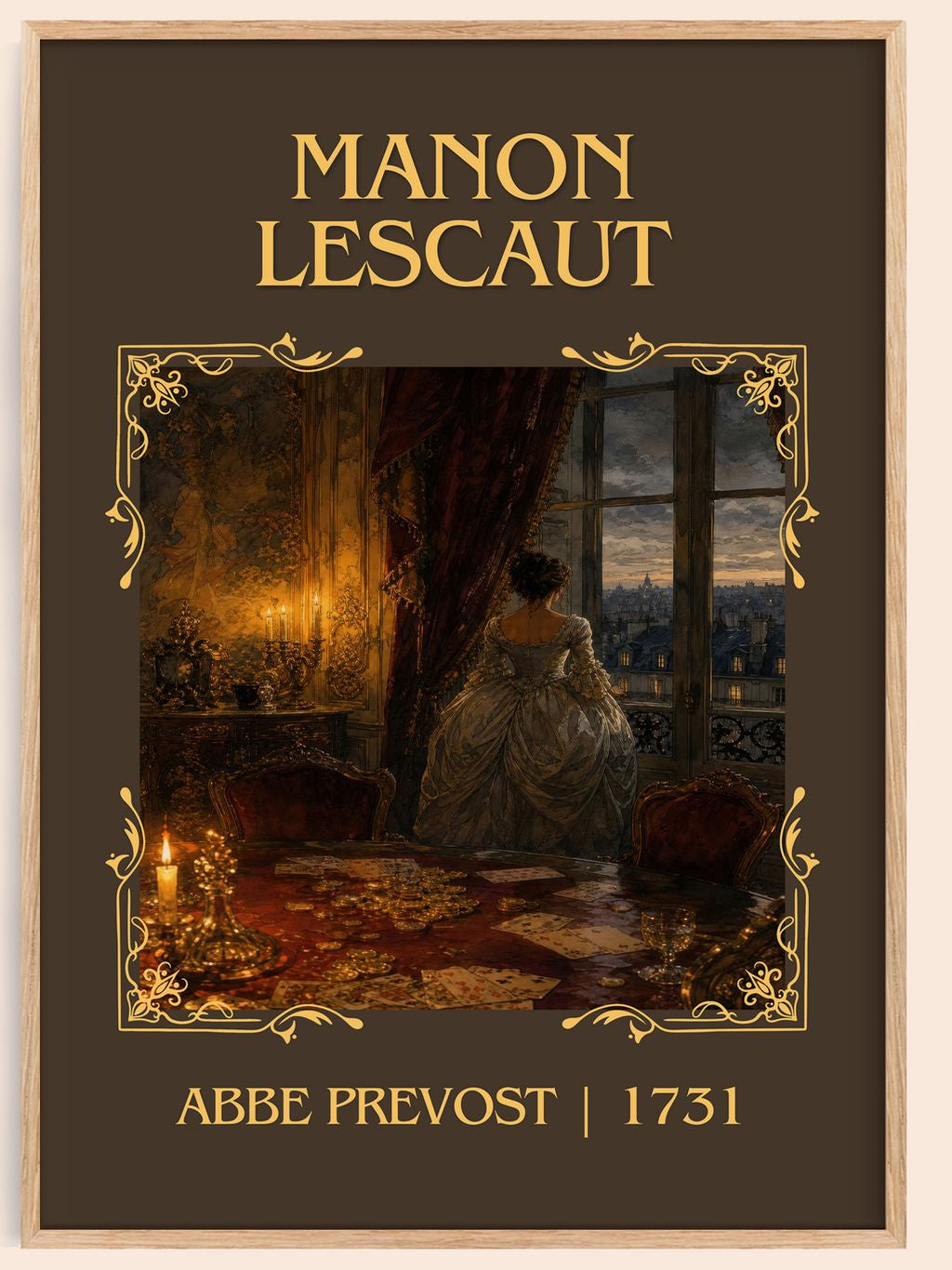 Manon Lescaut Classic Book Art Print by Abbe Prevost – book poster