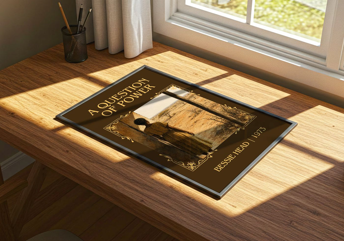 A Question of Power Classic Book Art Print by Bessie Head – print on a sunlit desk