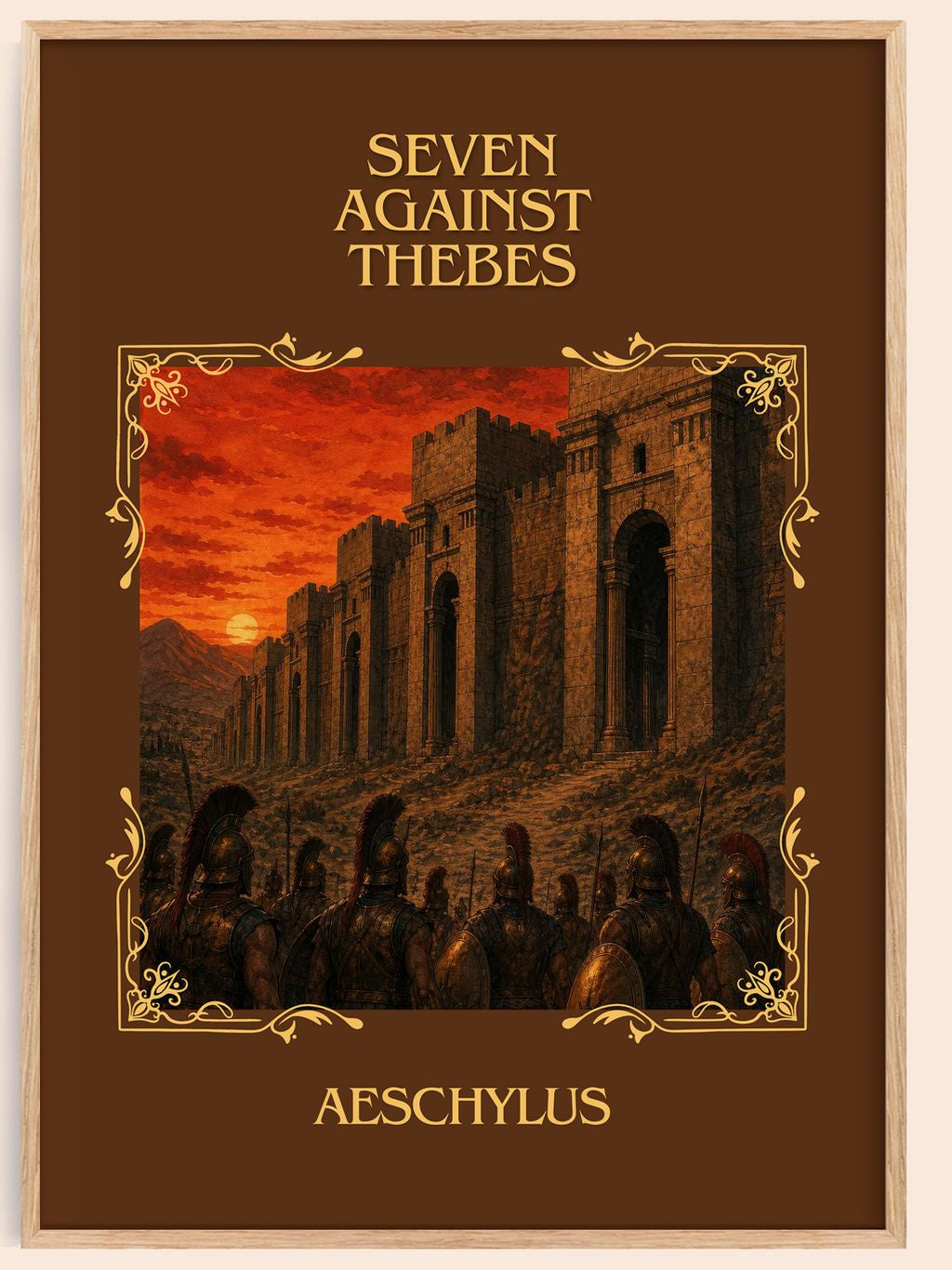 Seven Against Thebes Classic Book Art Print by Aeschylus – book poster