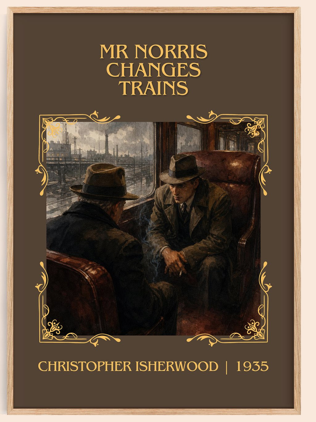 Mr Norris Changes Trains Classic Book Art Print by C. Isherwood – book poster