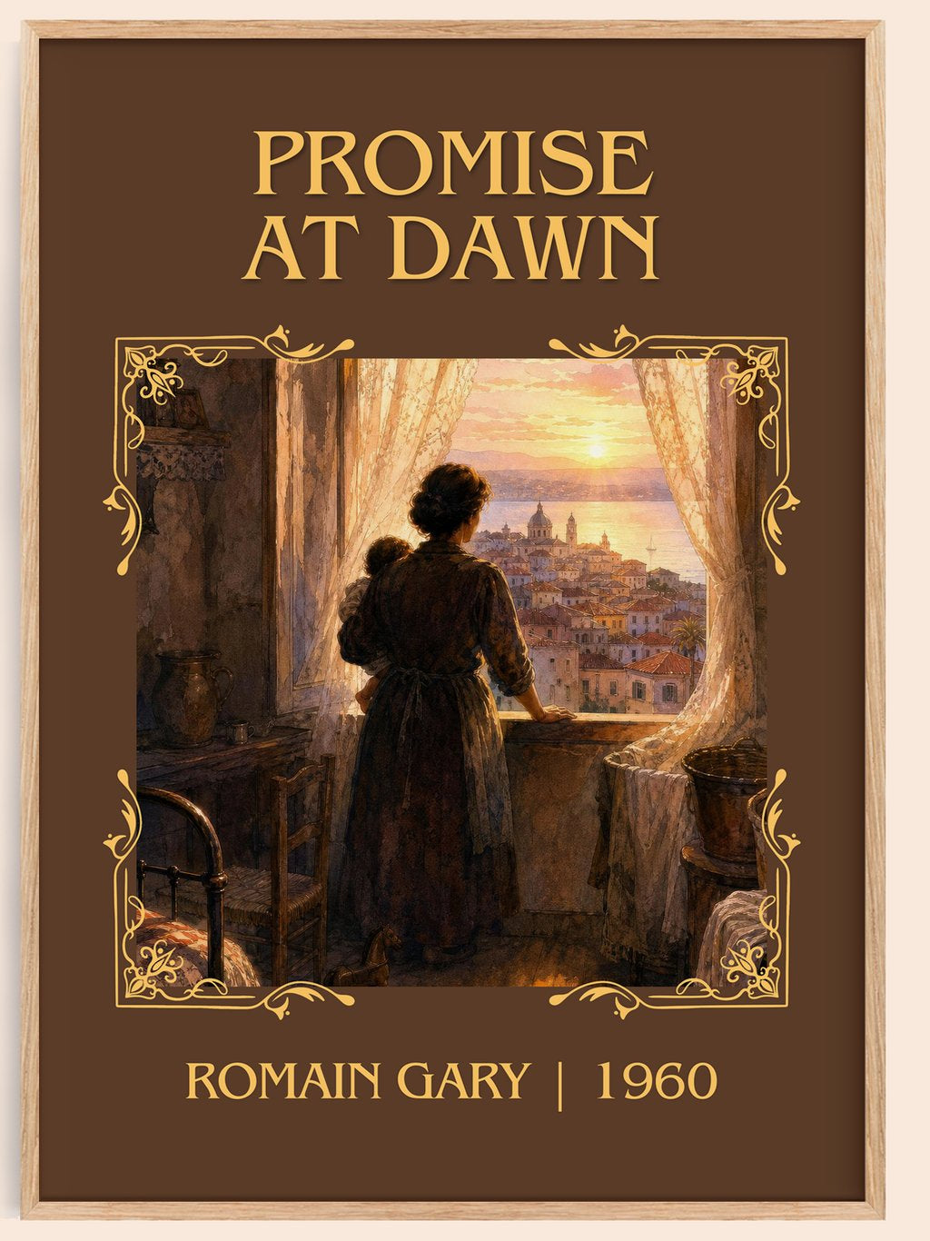 Promise at Dawn Classic Book Art Print by Romain Gary – book poster