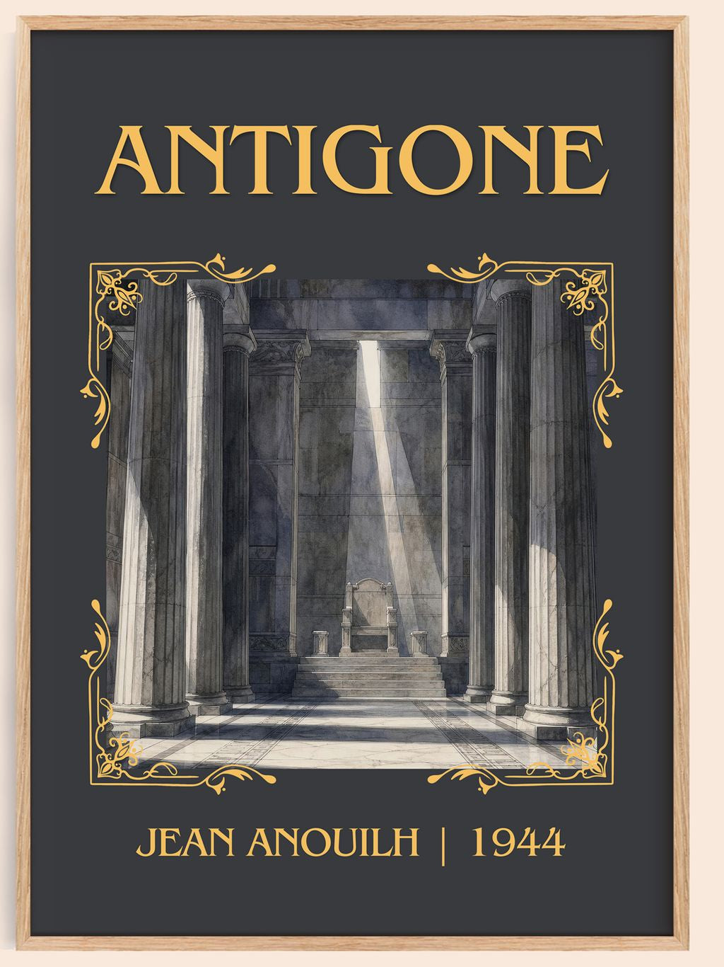 Antigone Classic Book Art Print by Jean Anouilh – book poster