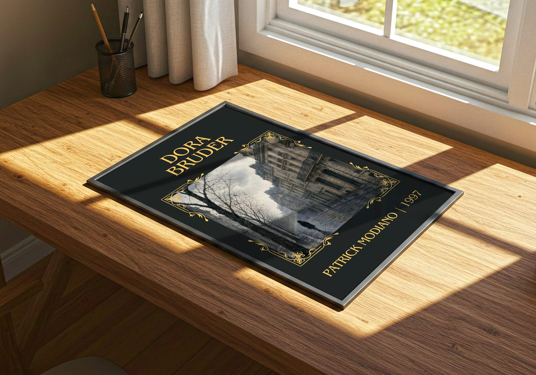 Dora Bruder Classic Book Art Print by Patrick Modiano – print on a sunlit desk