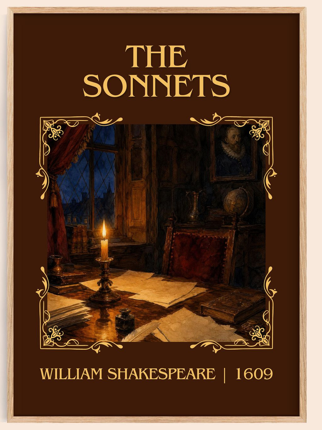 The Sonnets Classic Book Art Print by William Shakespeare – book poster