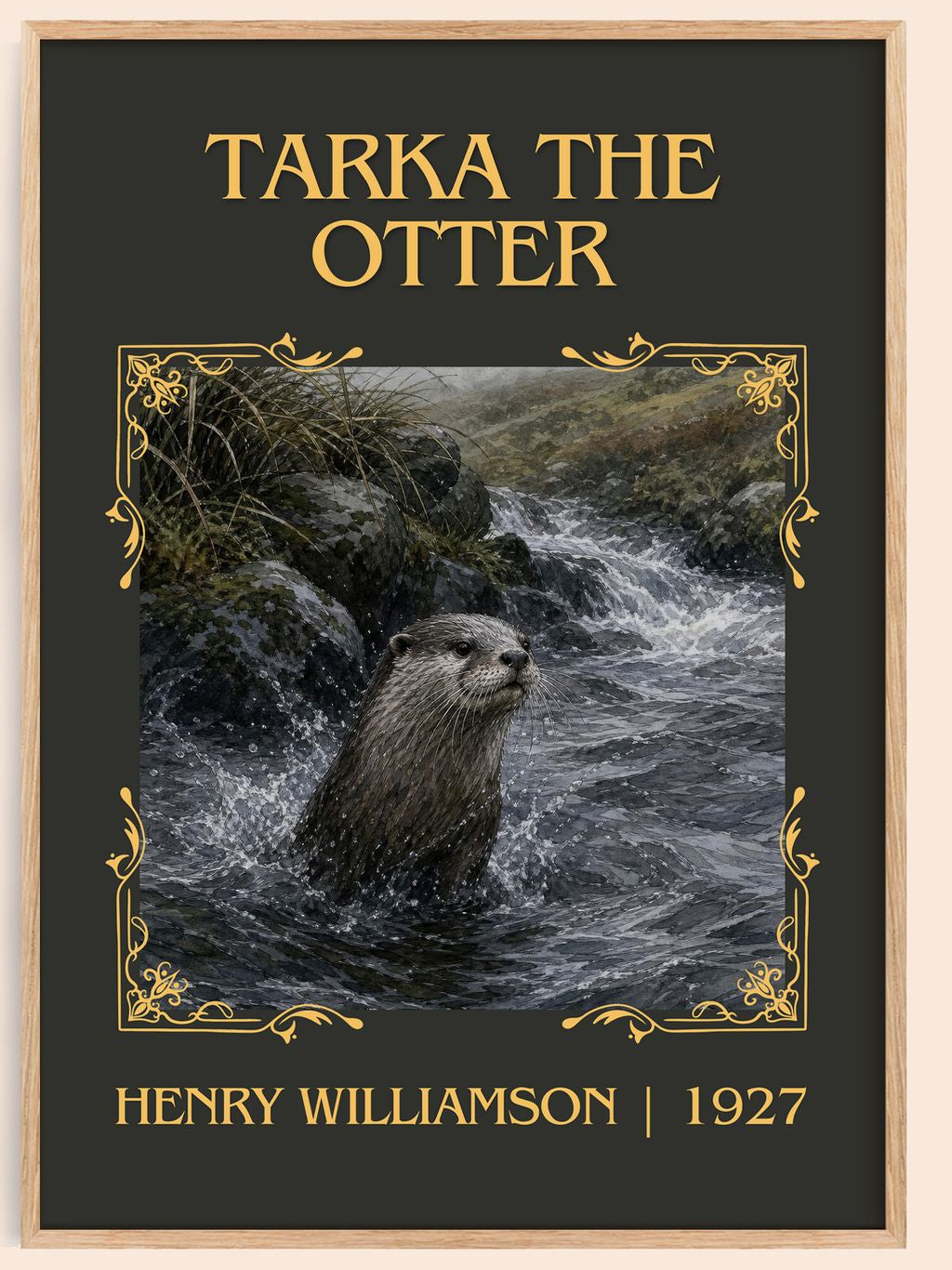 Tarka the Otter Classic Book Art Print by Henry Williamson – book poster