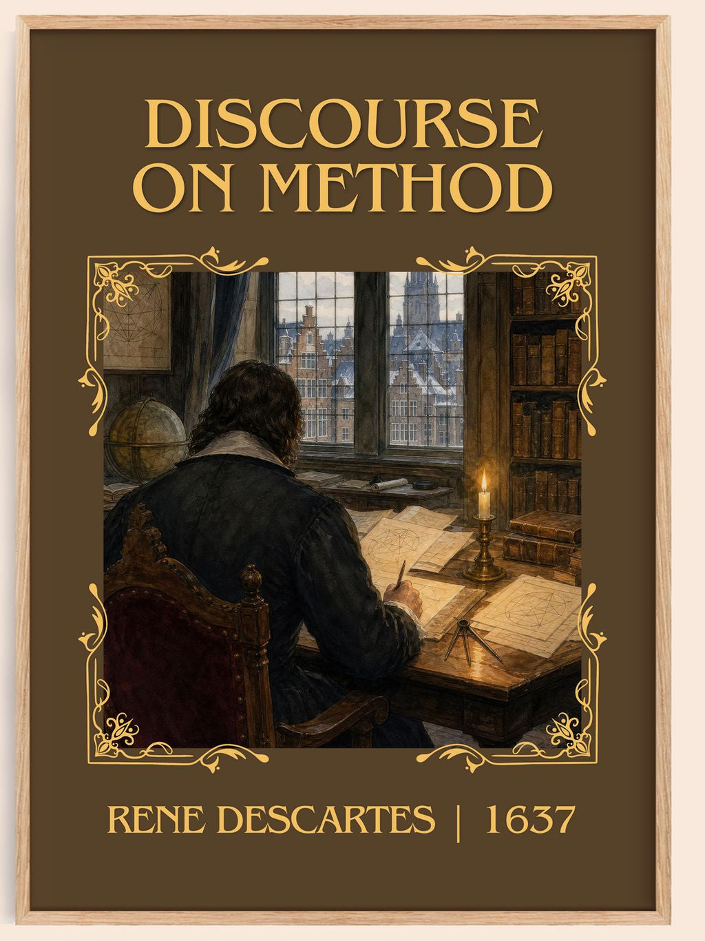 Discourse on Method Classic Book Art Print by Rene Descartes – book poster