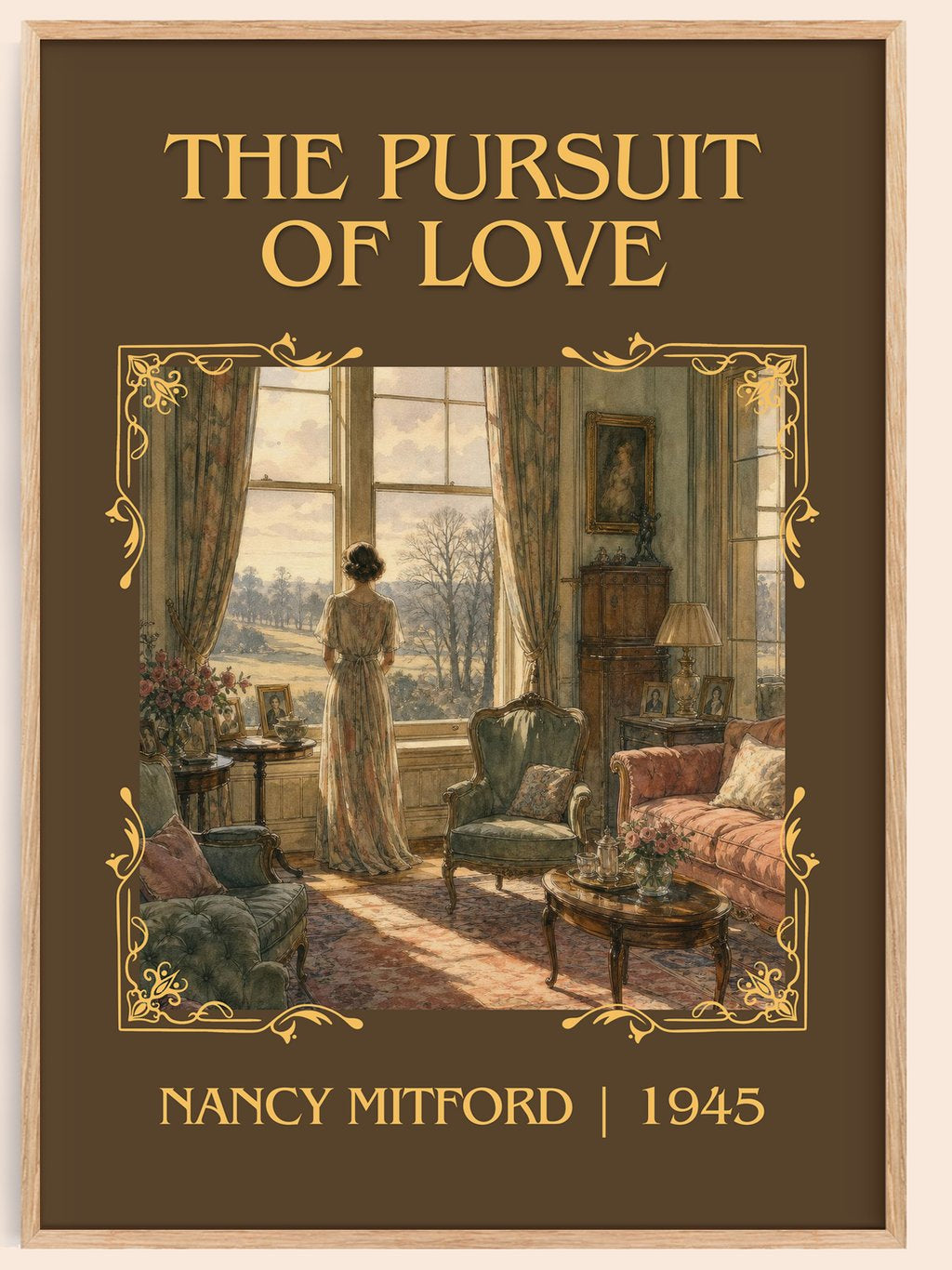 The Pursuit Of Love Classic Book Art Print by Nancy Mitford – book poster