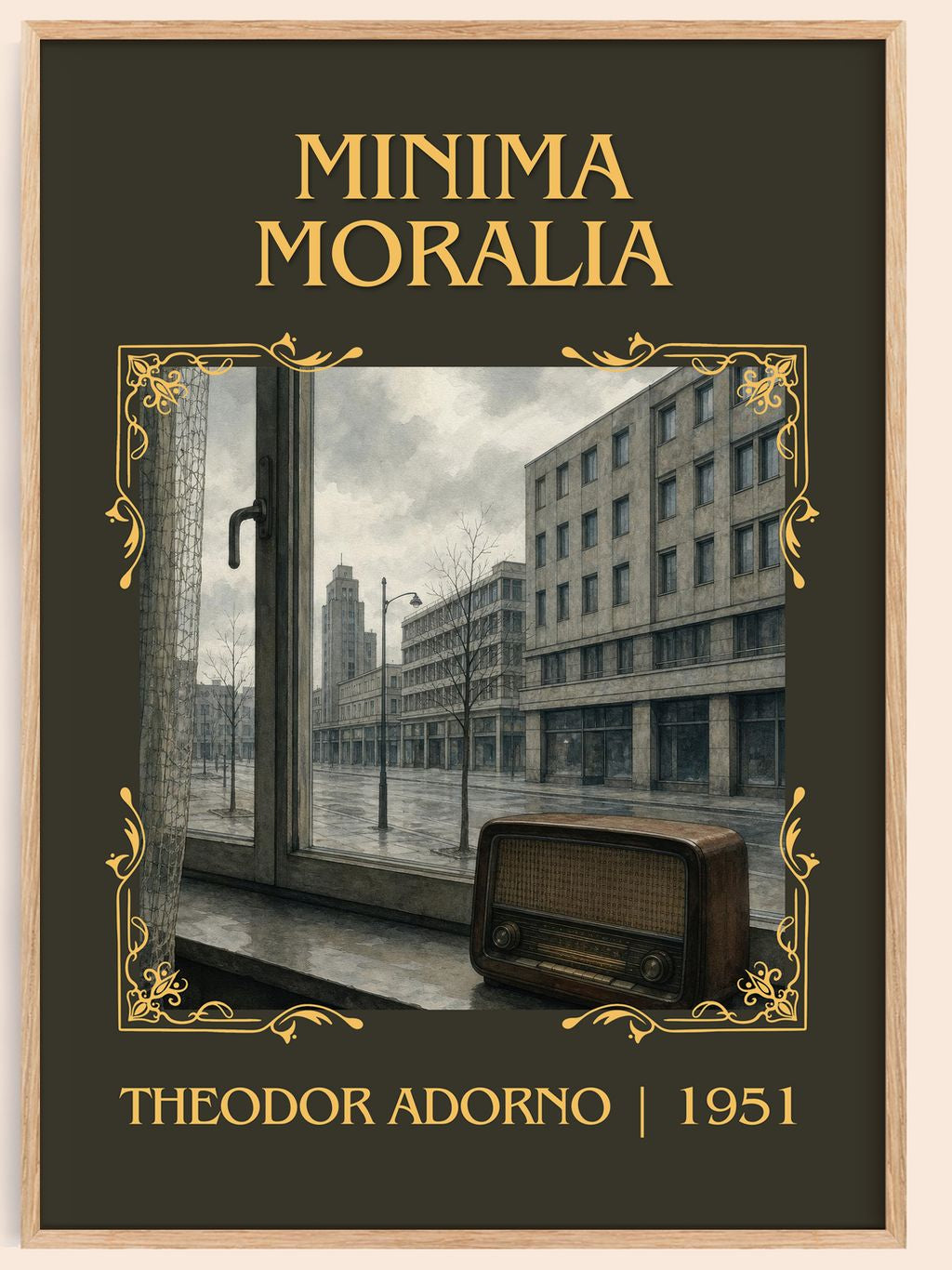 Minima Moralia Classic Book Art Print by Theodor Adorno – book poster