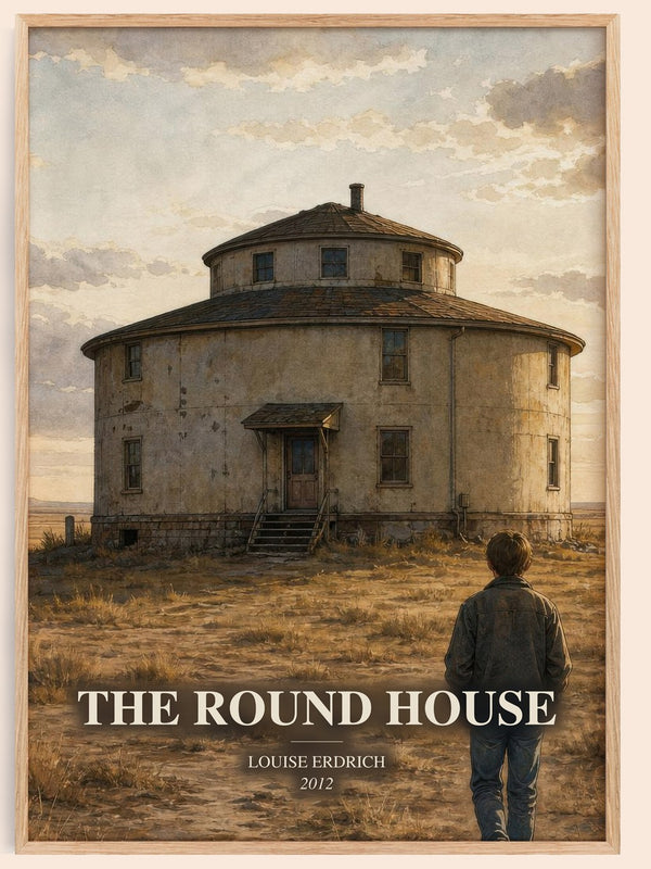 The Round House watercolour book poster by Louise Erdrich – framed literary art print