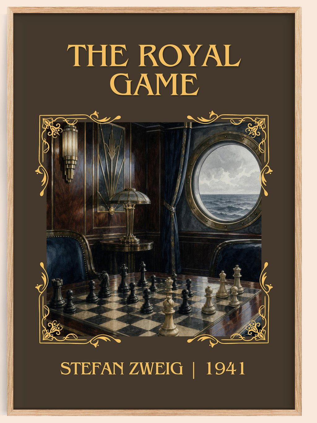 The Royal Game Classic Book Art Print by Stefan Zweig – book poster