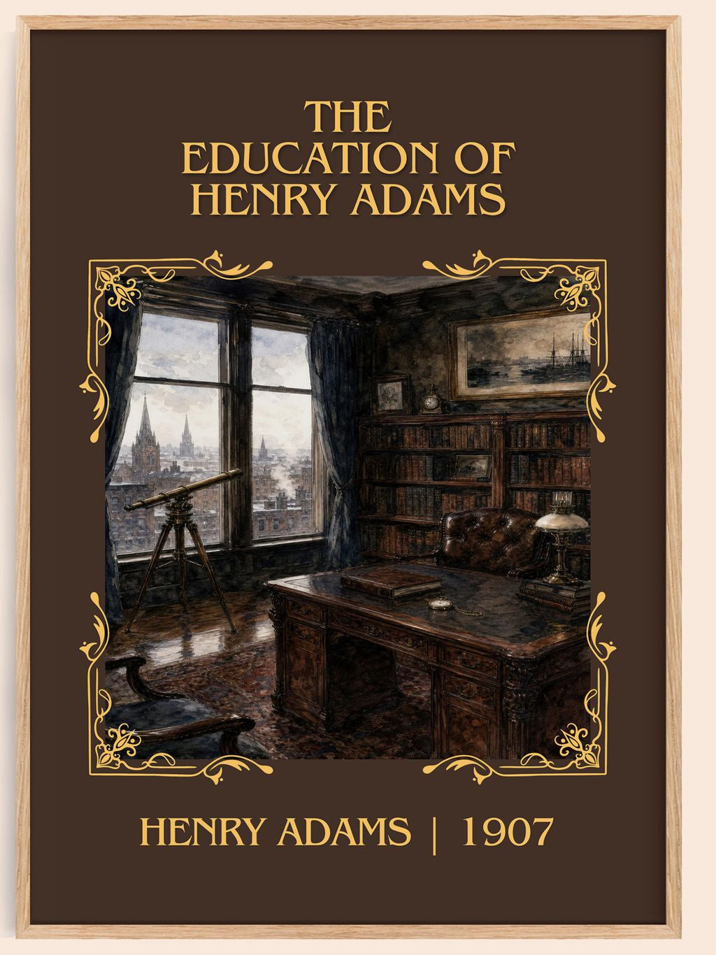 The Education of Henry Adams Classic Book Art Print by Henry Adams – book poster