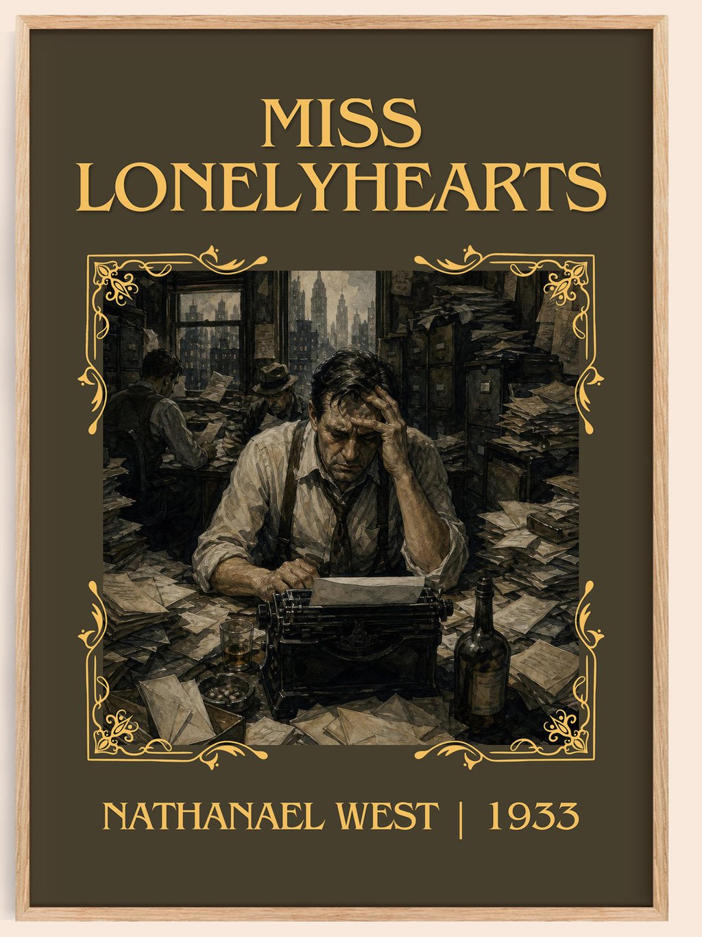 Miss Lonelyhearts Classic Book Art Print by Nathanael West – book poster