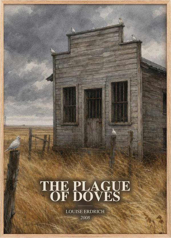 The Plague Of Doves Book Watercolour Illustration by Louise Erdrich