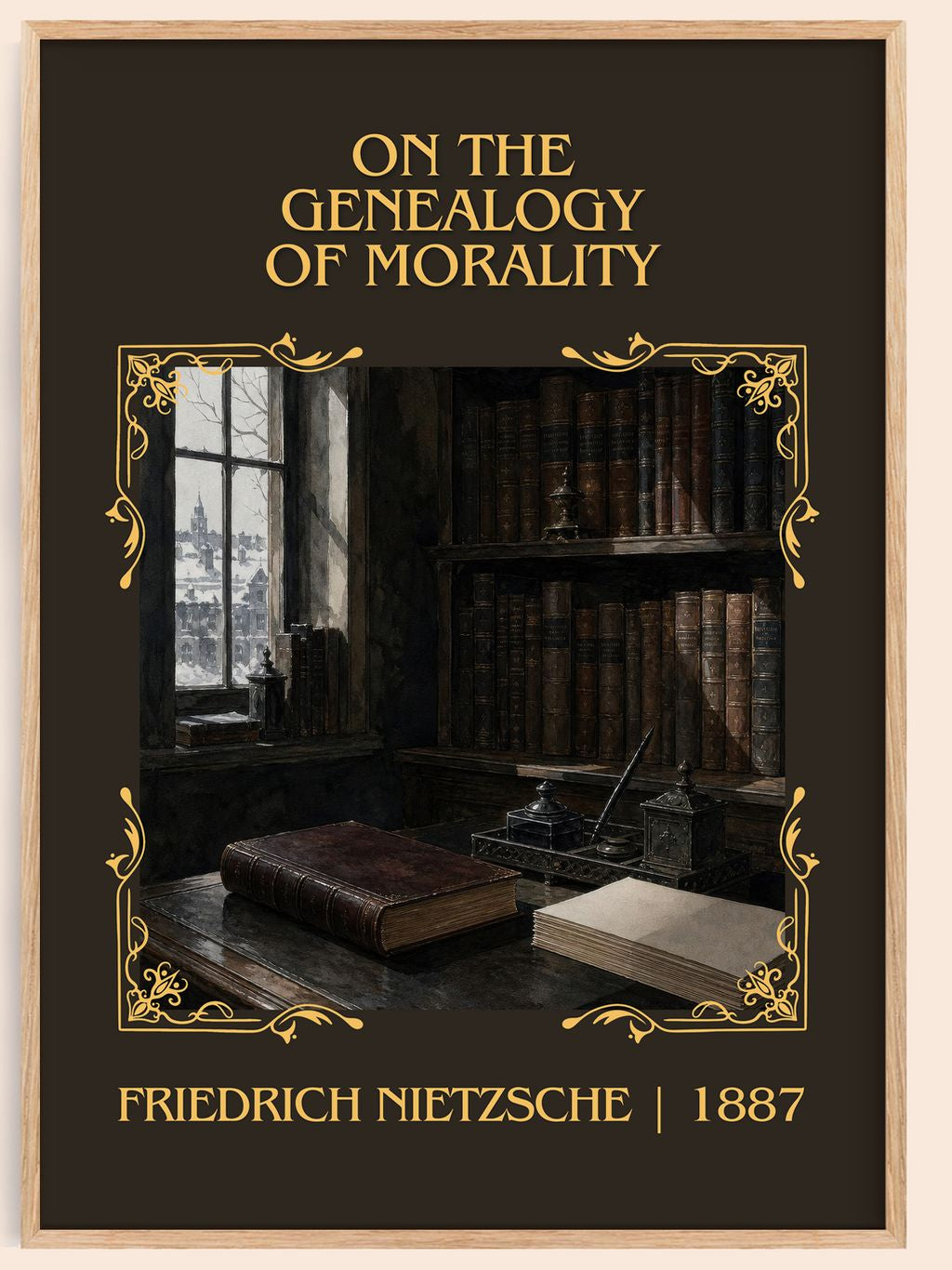 On the Genealogy of Morality Classic Book Art Print by F. Nietzsche – book poster