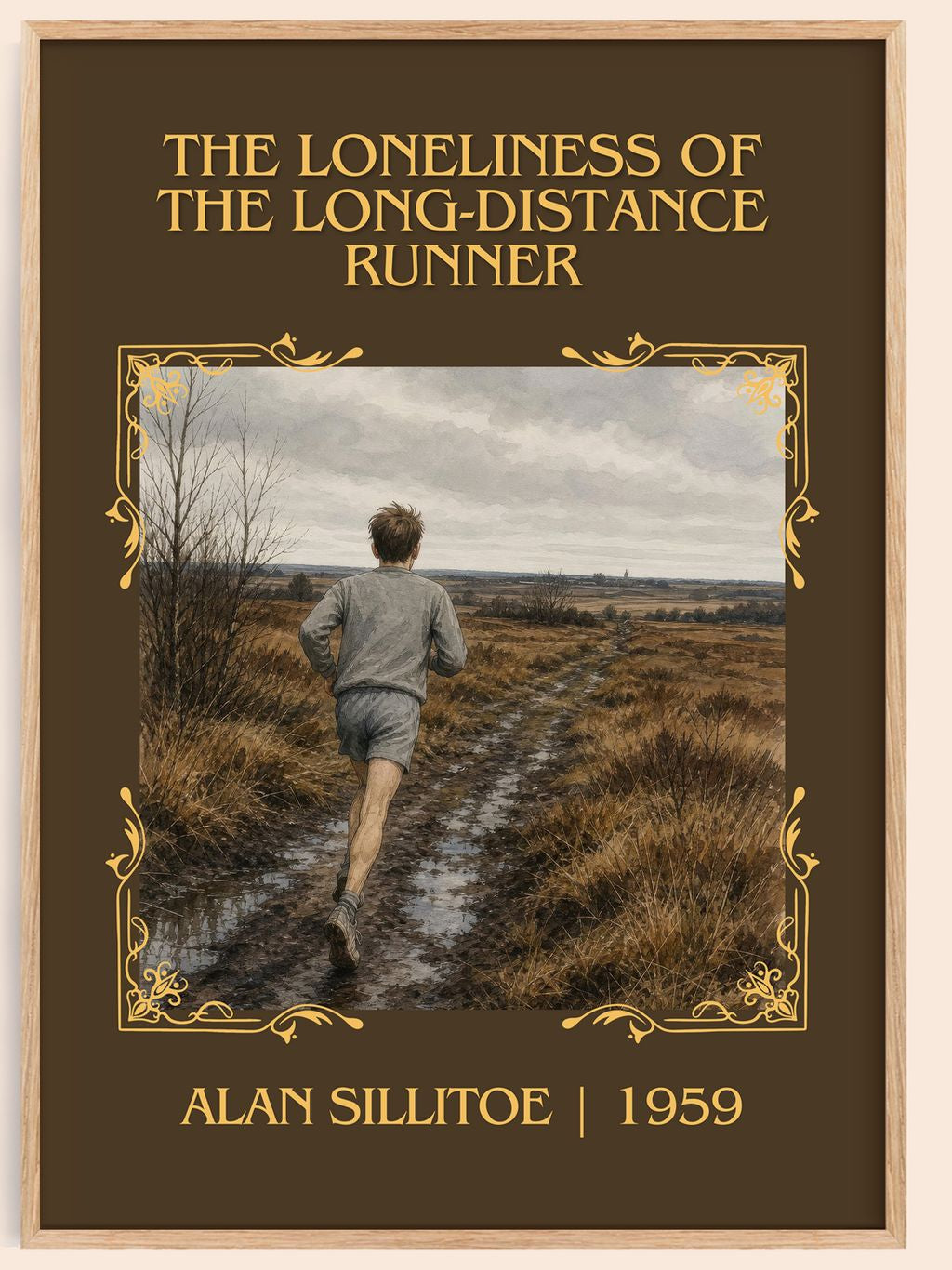 The Loneliness of the Long-distance Runner Classic Book Art Print by Alan Sillitoe – book poster