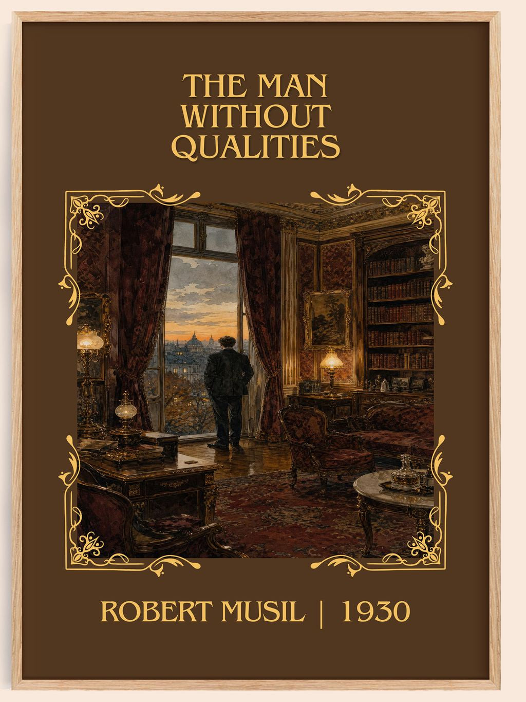 The Man Without Qualities Classic Book Art Print by Robert Musil – book poster