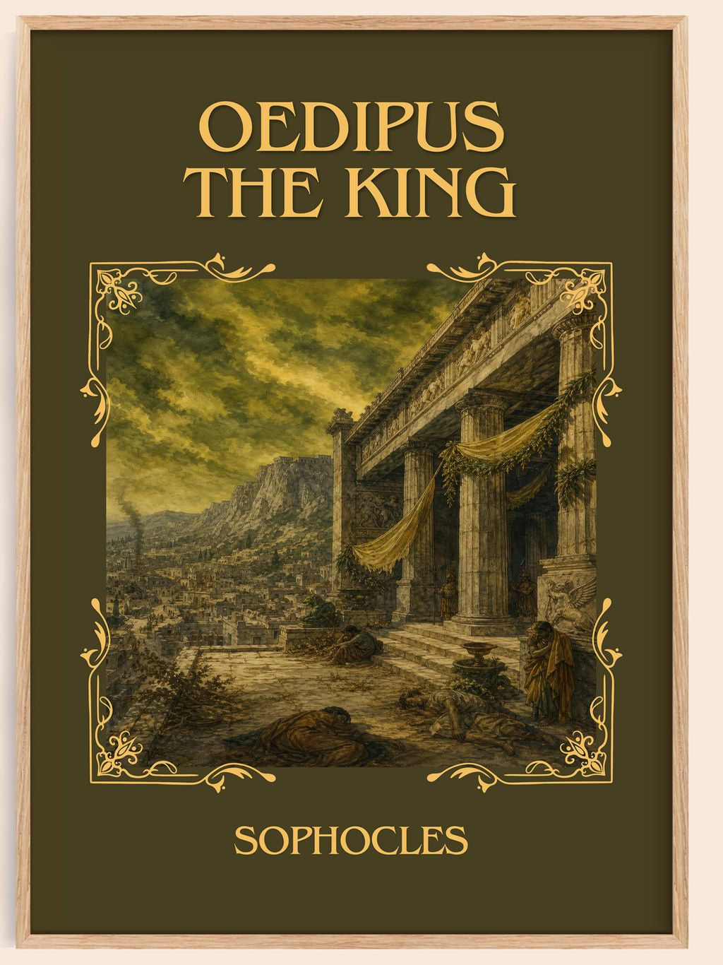 Oedipus the King Classic Book Art Print by Sophocles – book poster