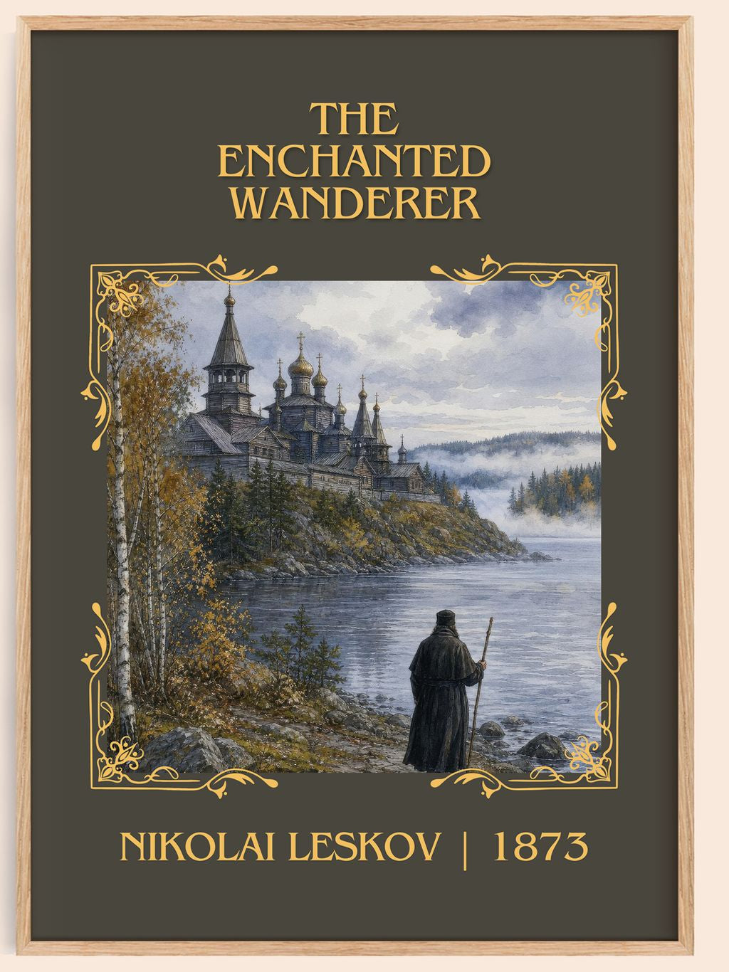The Enchanted Wanderer Classic Book Art Print by Nikolai Leskov – book poster