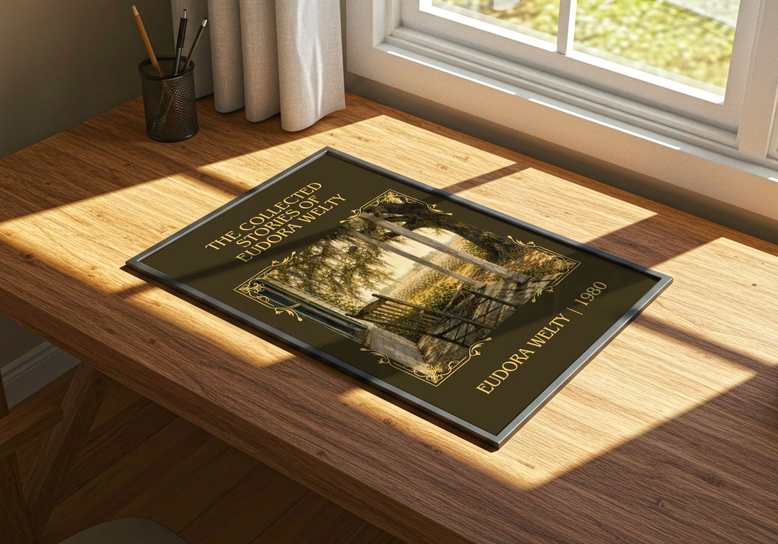 Collected Stories of Eudora Welty Classic Book Art Print by E. Welty – print on a sunlit desk