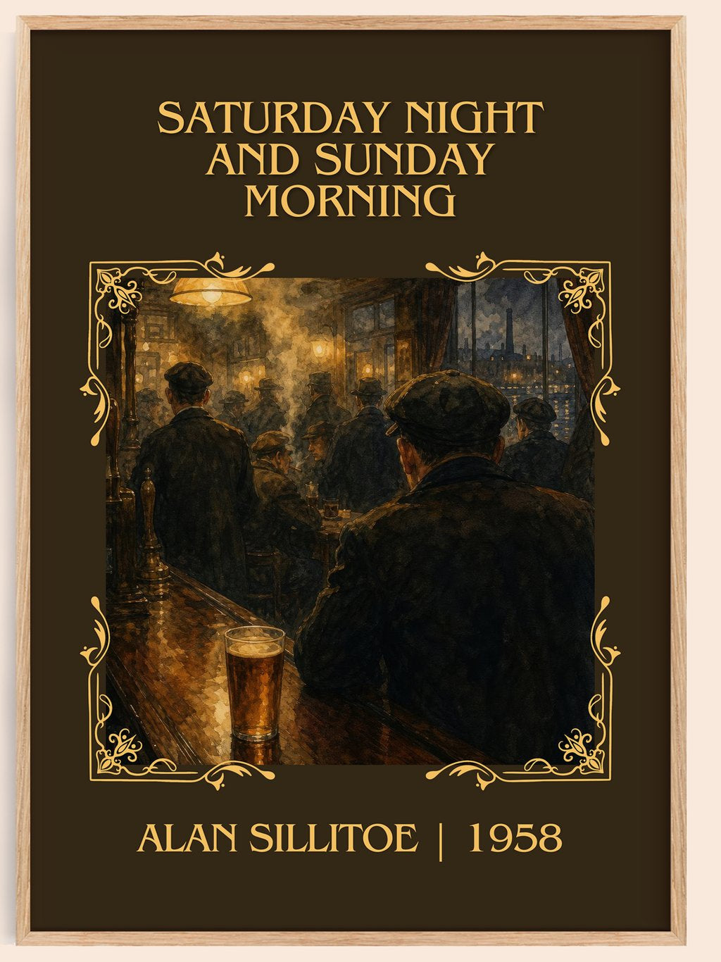 Saturday Night and Sunday Morning Classic Book Art Print by Alan Sillitoe – book poster