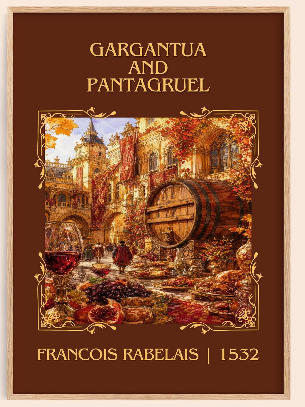 Gargantua and Pantagruel Classic Book Art Print by Francois Rabelais – book poster