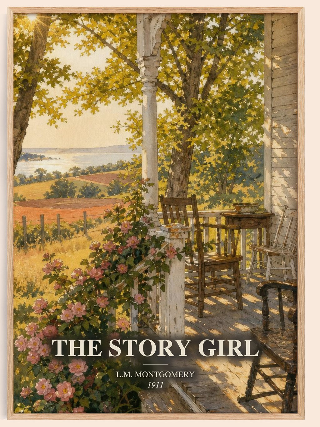 The Story Girl watercolour book poster by L.M. Montgomery – framed literary art print