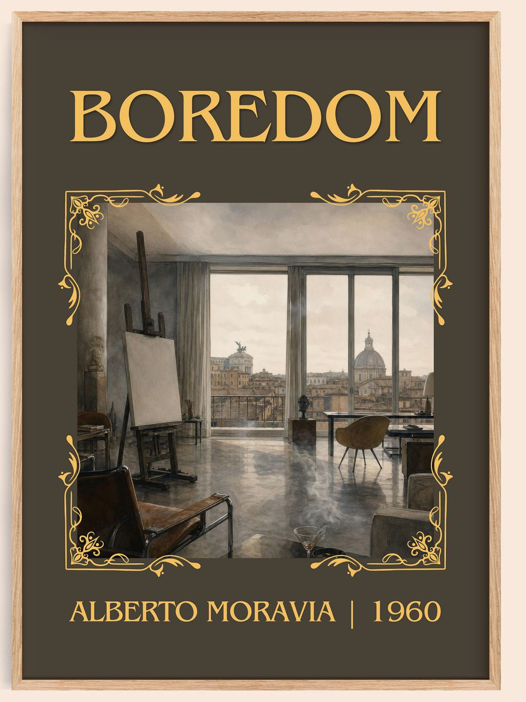 Boredom Classic Book Art Print by Alberto Moravia – book poster