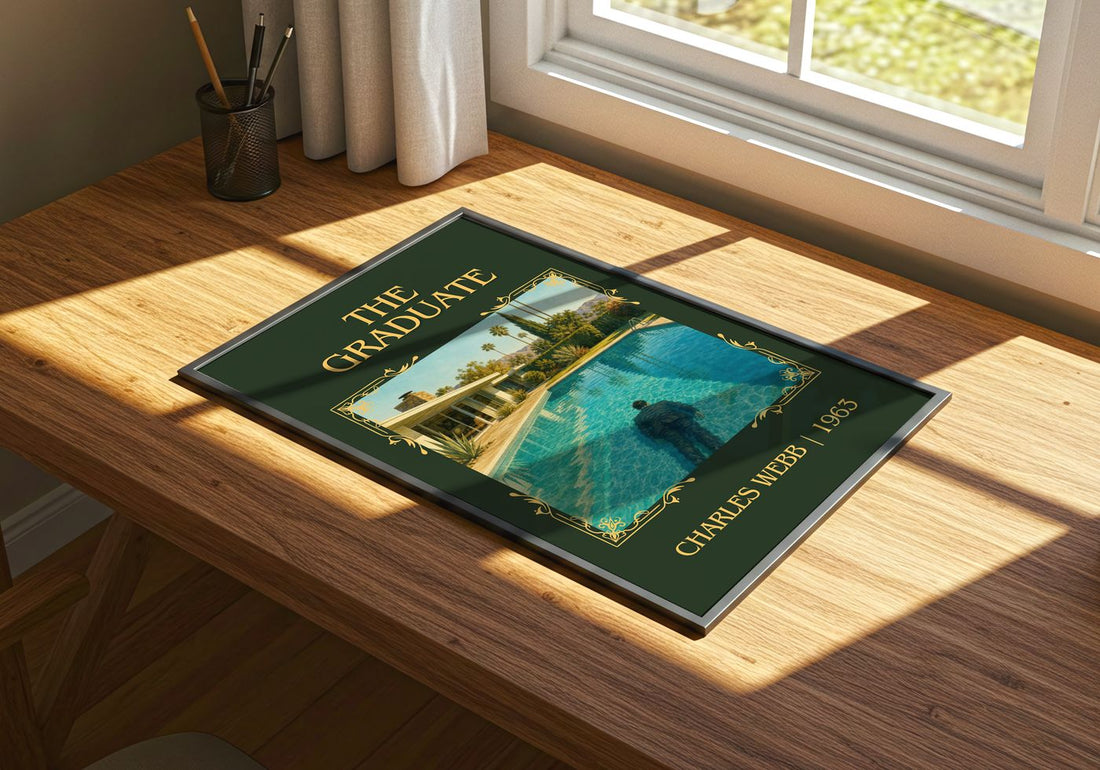 The Graduate Classic Book Art Print by Charles Webb – print on a sunlit desk