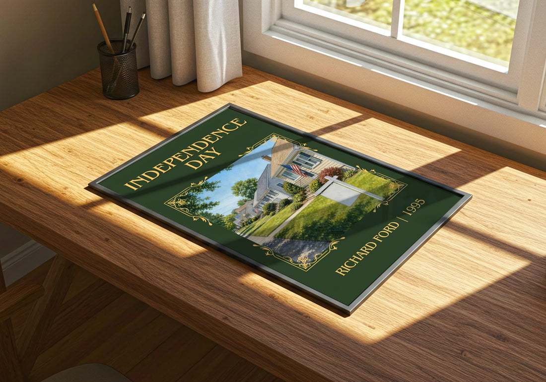 Independence Day Classic Book Art Print by Richard Ford – print on a sunlit desk