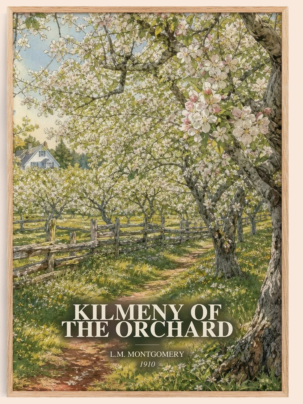 Kilmeny Of The Orchard watercolour book poster by L.M. Montgomery – framed literary art print