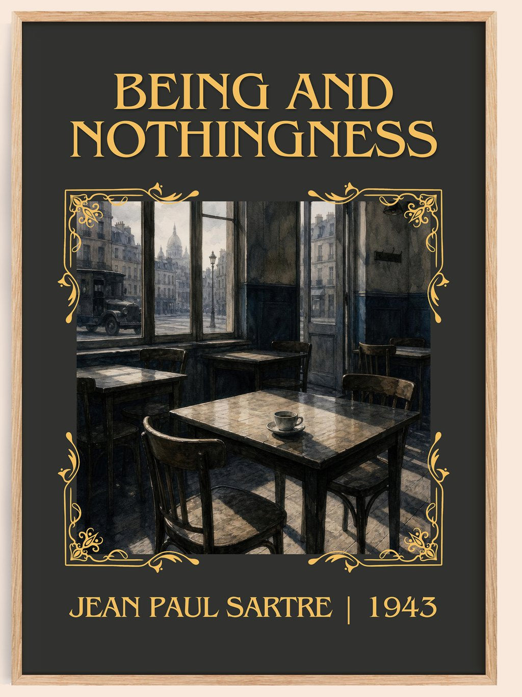 Being and Nothingness Classic Book Art Print by Jean Paul Sartre – book poster