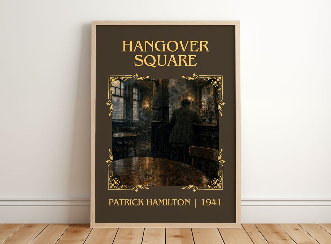 Hangover Square Classic Book Art Print by Patrick Hamilton – framed print leaning on a wooden floor
